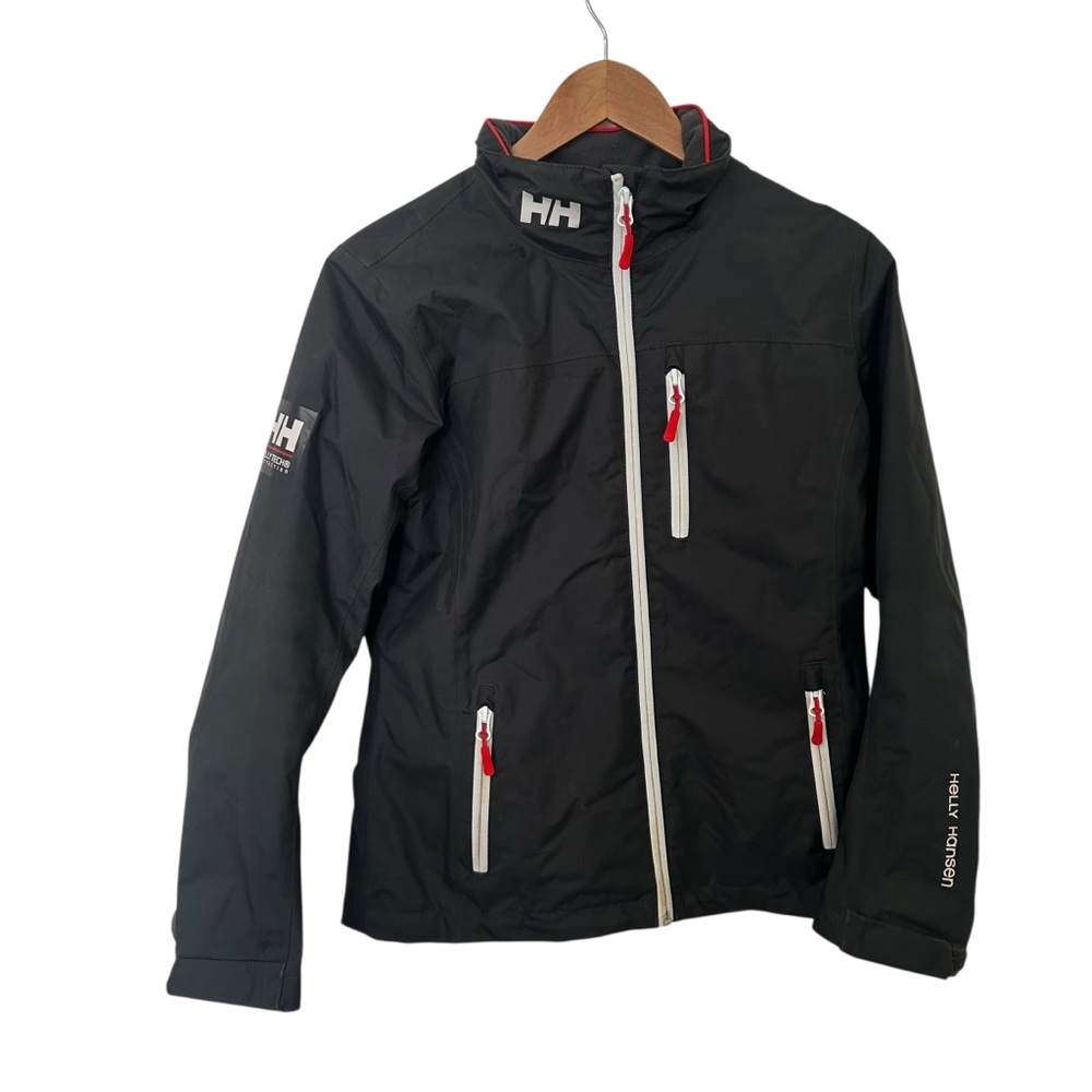 Helly Hansen Women’s Crew Sailing Jacket Black White Red Size Small